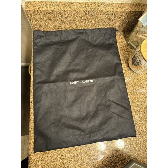 Saint Laurent Paris Dust Bag Storage Cover Drawstring Black 13" x 10” for shoes - Picture 1 of 3
